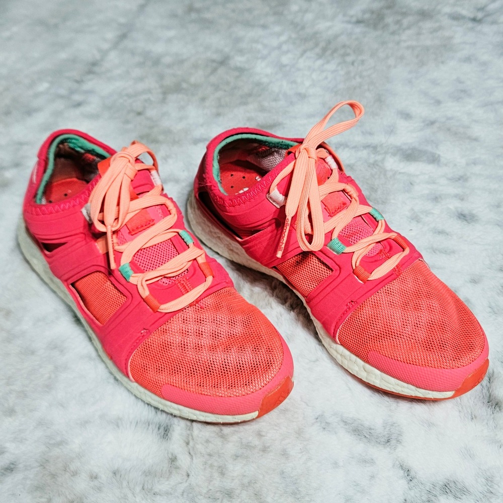 Adidas Pink Pure Boost X Climachill Running Shoes 6 Neon Athletic Sneakers‎